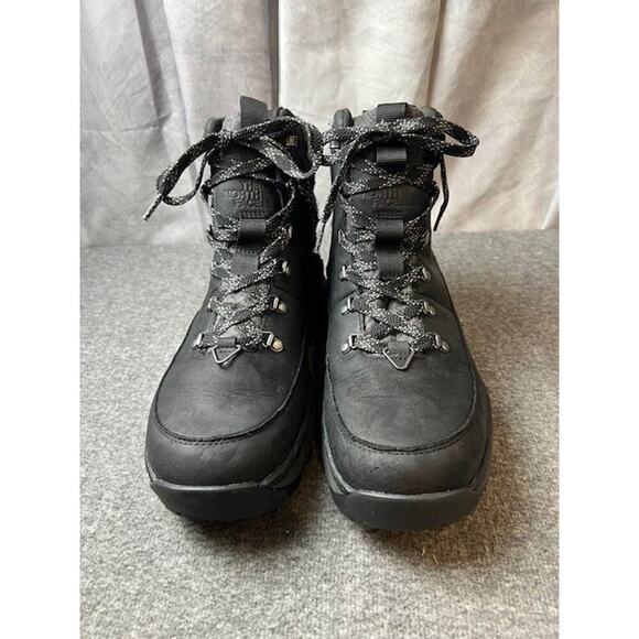 The North Face Bergen Leather Waterproof Boot Size 10.5 Black Leather Lace Up - Picture 3 of 12